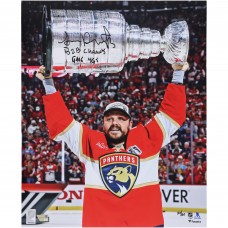 Sam Reinhart Florida Panthers Autographed Fanatics Authentic 2025 Stanley Cup Champions 16 x 20 Raising Cup Photograph with Multiple Inscriptions - Limited Edition #50/50