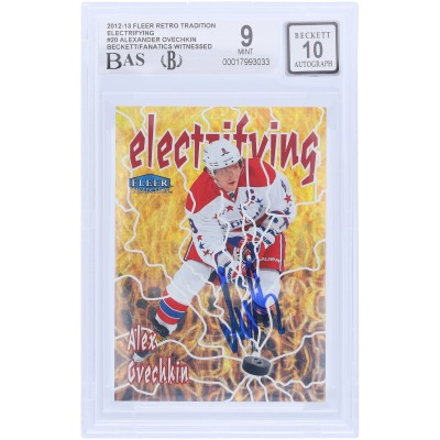 Alexander Ovechkin Washington Capitals Autographed 2012-13 Fleer Retro Electrifying #20 Beckett Fanatics Witnessed Authenticated 9/10 Card
