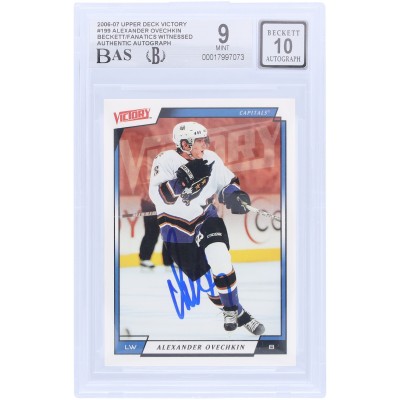 Alexander Ovechkin Washington Capitals Autographed 2006-07 Upper Deck Victory #199 Beckett Fanatics Witnessed Authenticated 9/10 Card