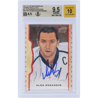 Alexander Ovechkin Washington Capitals Autographed 2014-15 Upper Deck Masterpieces Red Framed Cloth #31 #/100 Beckett Fanatics Witnessed Authenticated 9.5/10 Card