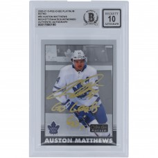 Auston Matthews Toronto Maple Leafs Autographed 2020-21 Upper Deck O-Pee-Chee Platinum Retro Gold Ink #R-2 Beckett Fanatics Witnessed Authenticated 10 Card with Go Leafs Go Inscription
