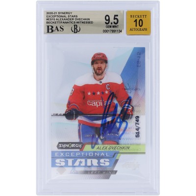Alexander Ovechkin Washington Capitals Autographed 2020-21 Upper Deck Synergy Exceptional Stars #ES-15 #/749 Beckett Fanatics Witnessed Authenticated 9.5/10 Card