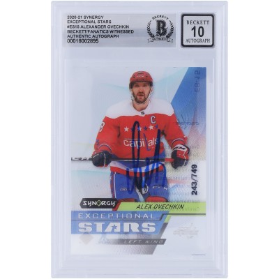 Alexander Ovechkin Washington Capitals Autographed 2020-21 Upper Deck Synergy Exceptional Stars #ES-15 #/749 Beckett Fanatics Witnessed Authenticated 10 Card