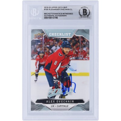 Alexander Ovechkin Washington Capitals Autographed 2019-20 Upper Deck MVP Checklist #100 Beckett Fanatics Witnessed Authenticated Card