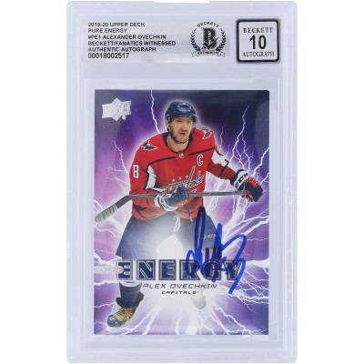 Alexander Ovechkin Washington Capitals Autographed 2019-20 Upper Deck Pure Energy #PE-1 Beckett Fanatics Witnessed Authenticated 10 Card