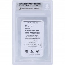 Alexander Ovechkin Washington Capitals Autographed 2021-22 Upper Deck Parkhurst Yellow Printing Plate #276 #1/1 Beckett Fanatics Witnessed Authenticated Card