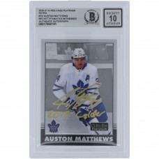 Auston Matthews Toronto Maple Leafs Autographed 2020-21 Upper Deck O-Pee-Chee Platinum Retro Gold Ink #R-2 Beckett Fanatics Witnessed Authenticated 10 Card with 2017 Calder Inscription