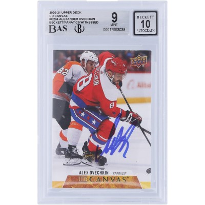 Alexander Ovechkin Washington Capitals Autographed 2020-21 Upper Deck UD Canvas #C204 Beckett Fanatics Witnessed Authenticated 9/10 Card