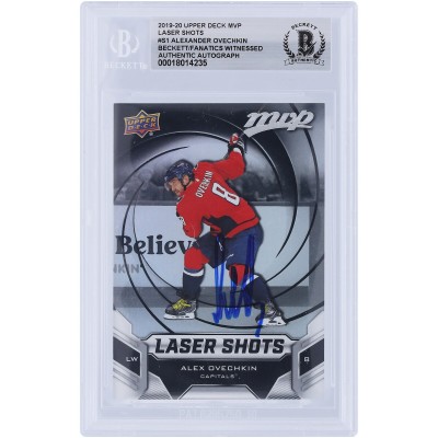 Alexander Ovechkin Washington Capitals Autographed 2019-20 Upper Deck MVP Laser Shots #S-1 Beckett Fanatics Witnessed Authenticated Card