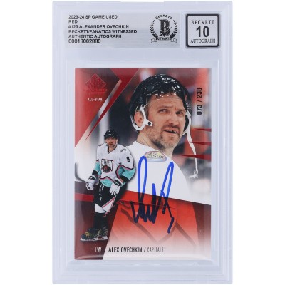 Alexander Ovechkin Washington Capitals Autographed 2023-24 Upper Deck SP Games Used Red #123 #/238 Beckett Fanatics Witnessed Authenticated 10 Card