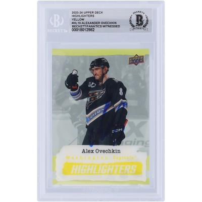 Alexander Ovechkin Washington Capitals Autographed 2023-24 Upper Deck Yellow Highlighters #HL-10 Beckett Fanatics Witnessed Authenticated Card