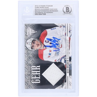 Alexander Ovechkin Washington Capitals Autographed 2012-13 Panini Titanium Game Worn Gear Relic #GG-AO Beckett Fanatics Witnessed Authenticated Card