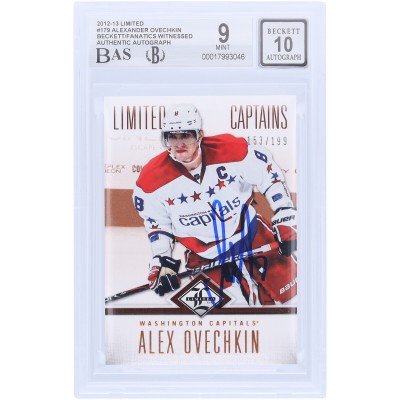 Alexander Ovechkin Washington Capitals Autographed 2012-13 Panini Limited Captains #179 #/199 Beckett Fanatics Witnessed Authenticated 9/10 Card