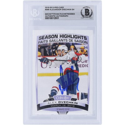 Alexander Ovechkin Washington Capitals Autographed 2019-20 O-Pee-Chee Season Highlights #599 Beckett Fanatics Witnessed Authenticated Card