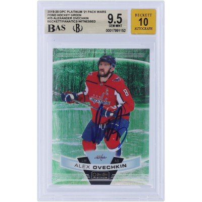 Alexander Ovechkin Washington Capitals Autographed 2019-20 O-Pee-Chee Platinum 21 Pack Wars Pond Hockey Green #25 Beckett Fanatics Witnessed Authenticated 9.5/10 Card