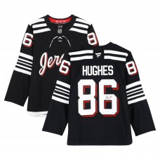 Игровая джерси Jack Hughes New Devils Autographed Fanatics Authentic Black Alternate Fanatics Premium