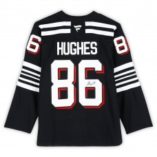 Игровая джерси Jack Hughes New Devils Autographed Fanatics Authentic Black Alternate Fanatics Premium