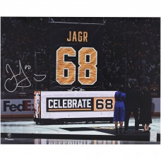 Jaromir Jagr Pittsburgh Penguins Autographed Fanatics Authentic 16 x 20 Jersey Retirement Ceremony Photograph