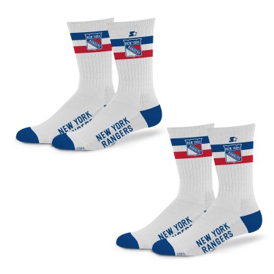 Unisex New York Rangers Starter Team Color 2-Stripe 2-Pack Crew Socks Set