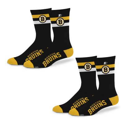 Две пары носков Unisex Boston Bruins Starter Team Color 2-Stripe Crew