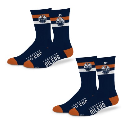 Две пары носков Unisex Edmonton Oilers Starter Team Color 2-Stripe