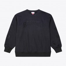 Boston Bruins Mitchell & Ness Black Phantom Fleece Crew Neck Sweatshirt