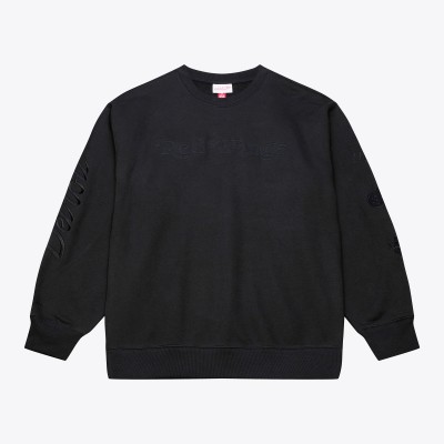 Detroit Red Wings Mitchell & Ness Black Phantom Fleece Crew Neck Sweatshirt