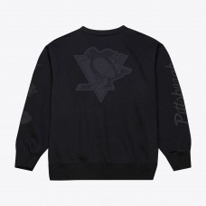 Pittsburgh Penguins Mitchell & Ness Black Phantom Fleece Crew Neck Sweatshirt