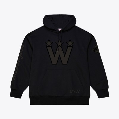 Washington Capitals Mitchell & Ness Black Phantom Fleece Hoodie