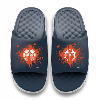 Unisex Edmonton Oilers ISlide Centered Logo Splat Motive Slide Sandals
