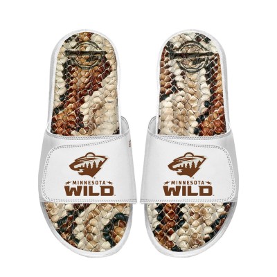 Unisex Minnesota Wild ISlide White Stacked Snake Gel Slide Sandals