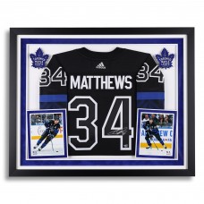 Auston Matthews Toronto Maple Leafs Autographed Fanatics Authentic Deluxe Framed Black Alternate adidas Jersey