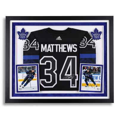 Auston Matthews Toronto Maple Leafs Autographed Fanatics Authentic Deluxe Framed Black Alternate adidas Jersey