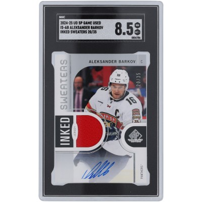 Aleksander Barkov Florida Panthers Autographed 2024-25 Upper Deck SP Games Used Inked Sweaters Relic #IS-AB #20/35 SGC Authenticated 8.5 Card