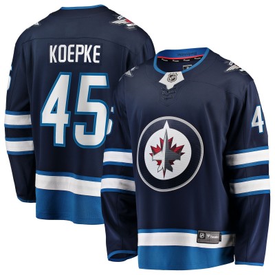Джерси Winnipeg Jets Cole Koepke Fanatics Navy Home Breakaway