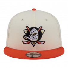 Бейсболка Anaheim Ducks New Era White/Orange Injection Localized Two-Tone 9FIFTY Snapback