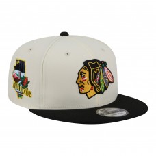 Бейсболка Chicago Blackhawks New Era White/Black Injection Localized Two-Tone 9FIFTY Snapback