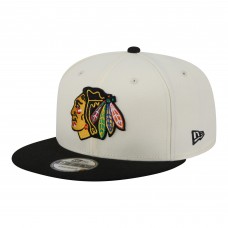Бейсболка Chicago Blackhawks New Era White/Black Injection Localized Two-Tone 9FIFTY Snapback
