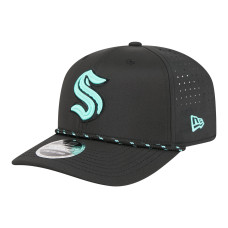 Бейсболка Seattle Kraken New Era Black Sport Vented 9SEVENTY Rope