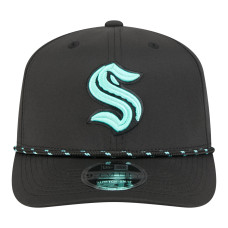 Бейсболка Seattle Kraken New Era Black Sport Vented 9SEVENTY Rope