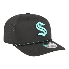 Бейсболка Seattle Kraken New Era Black Sport Vented 9SEVENTY Rope