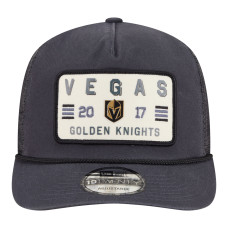 Бейсболка Vegas Golden Knights New Era Charcoal Washed Patch 19TWENTY Trucker