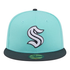Бейсболка Seattle Kraken New Era Turquoise/Charcoal Two-Tone Color Pack 59FIFTY
