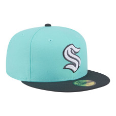 Бейсболка Seattle Kraken New Era Turquoise/Charcoal Two-Tone Color Pack 59FIFTY