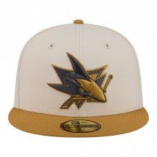 Бейсболка San Jose Sharks New Era Cream/Tan Colorpack Two-Tone 59FIFTY