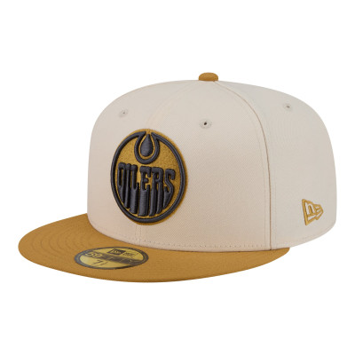 Бейсболка Edmonton Oilers New Era Cream/Tan Colorpack Two-Tone 59FIFTY