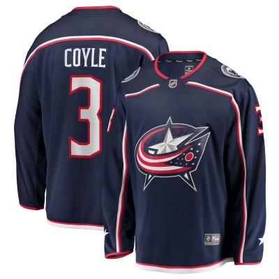 Джерси Columbus Blue Jackets Charlie Coyle Fanatics Navy Home Breakaway