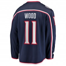 Джерси Columbus Blue Jackets Miles Wood Fanatics Navy Home Breakaway