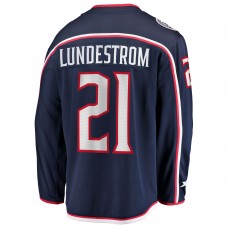 Джерси Columbus Blue Jackets Isac Lundestrom Fanatics Navy Home Breakaway