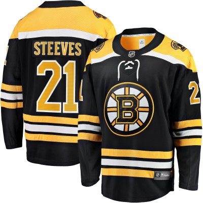 Игровая джерси Boston Bruins Alex Steeves Fanatics Black Home Breakaway